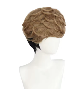 Perruque synthétique courte brune pour hommes adultes, style anime, inspirée de SangWoo, AOKG-083 - Product Image 2