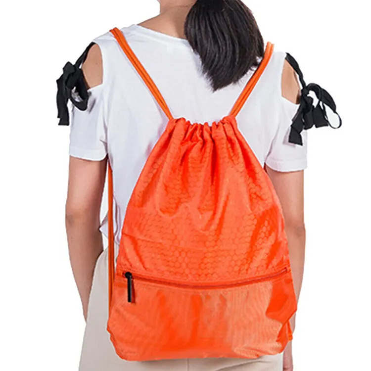 Yüksek kalite özel logo İpli sırt çantası polyester spor salonu spor cinch çantası