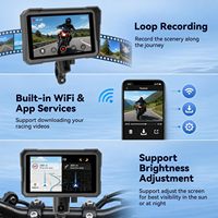 Layar Portabel Motor Bestsonic 7 inci Carplay Nirkabel /Android Auto IP67 Tahan Air Dengan Kamera Ganda TEMPS