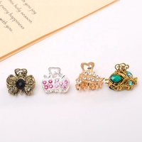 Free angepasst silber 2.5cm Mini diamant metall haar klaue mit Beads und Rhinestones gold blume haar zubehör krallen