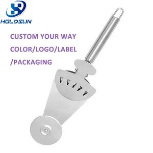 ล้อสแตนเลสอเนกประสงค์แบบ3 in 1ตั<span class=keywords><strong>ว</strong></span>ตัดแบ่งลูกกลิ้ง<span class=keywords><strong>พ</strong></span>ิซซ่าพร้อมอุปกรณ์เสิร์ฟเค้กพิซซ่าโลโก้แบบกำหนดเอง - Product Image 1