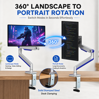 Support de moniteur à mouvement complet pour bureau avec gestion des câbles, idéal pour configuration gaming et bureau de studio