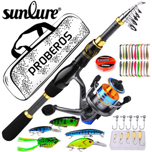 <span class=keywords><strong>Ensemble</strong></span> de cannes à pêche en mer à longue portée 1,8 m 2,1 m en fibre de carbone avec moulinet et sac de pêche - Product Image 1