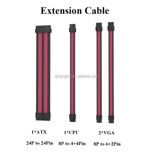 Sleeved Psu <strong>Cable</strong> Cord 18AWG 24Pin 8Pin Sleeved Copper <strong>Extension</strong> <strong>Cable</strong> ODM/ODM Common Nylon for ATX PC Comput - Product Image 3