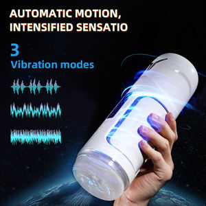 Masturbatore Telescopico Rotante con Vibrazione e Ricarica USB per Uomini - Bianco, Giocattolo Sessuale per Adulti - Product Image 2