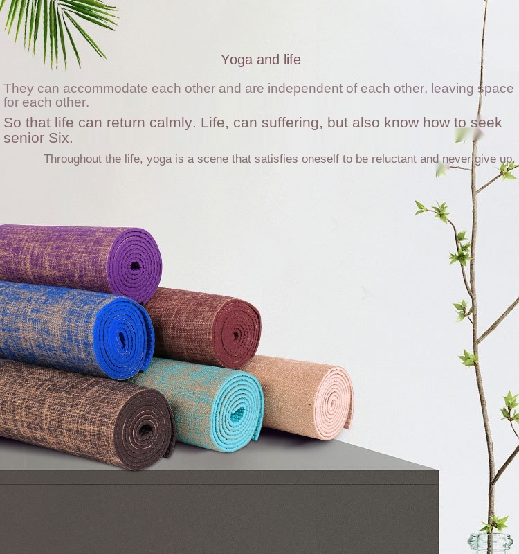 Shengde PVC Yoga Mat, Natural Fiber Hemp Jute Yoga Mat