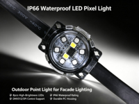 Luces LED Puntuales para Exteriores RGBW con Cambio de Color Blanco, Clasificación IP66, CRI85, DC24V y Control DMX512/TTL para Iluminación de Fachadas de Hoteles