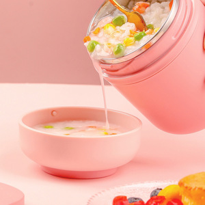 Tasse à soupe en acier inoxydable Tedemgi 304 à double paroi isolée, format voyage portable, ronde, couleur unie bleu rose vert - Product Image 4