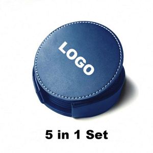 Promotional Giveaways Custom PU Leather Coasters With Logo and Holder and Gift <b>Box</b> for Hotel Events Coffee Cups - Product Image 5