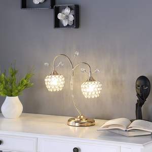 Lampe de table florale en or rose, 17,25 pouces, abat-jour en métal et verre, design moderne pour la décoration de la maison - Product Image 4