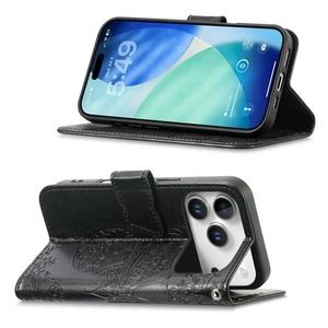 Funda Cartera Tipo Folio <span class=keywords><strong>para</strong></span> iPhone 18 17 Pro Max, con Ranuras <span class=keywords><strong>para</strong></span> Tarjetas de Crédito, Diseño de Mariposa, en Cuero PU, <span class=keywords><strong>para</strong></span> <span class=keywords><strong>Mujer</strong></span> - Product Image 3
