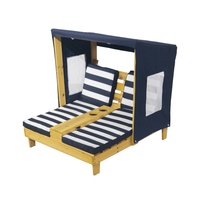 Chaise longue de plage d'enfants-Canapé pliable extérieur avec dossier, double siège pour le farniente d'animal familier de jardin d'enfants