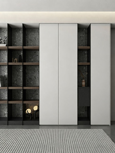 <span class=keywords><strong>Armoire</strong></span> de chambre à coucher moderne et élégante avec portes sans poignées et éclairage intégré pour un design d'intérieur contemporain - Product Image 4