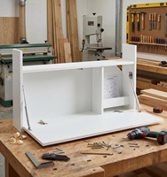 Bureau pliable mural - Poste de travail convertible peu encombrant avec rangement - Design moderne en bois pour bureau à domicile et petits espaces