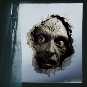 Pegatina de Pared 3D de Halloween con Monstruo Zombi de Ojos Rojos, Pegatina Autoadhesiva de Horror para Casa Embrujada, Decoración de Pared Terrorífica - Product Image 4
