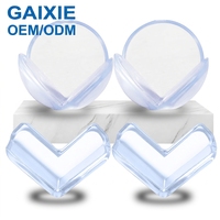Gaixie 4 Pack Pelindung Sudut Meja PVC Bentuk L Transparan Lembut untuk Keamanan Anak Balita
