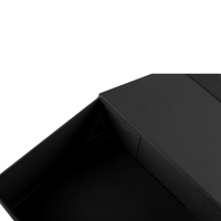 Emballage en carton pliable avec logo personnalisé Boîtes en papier pour chaussures et vêtements Boîte cadeau avec fermeture magnétique à rabat noir et ruban