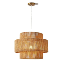 Suspension Wabi-Sabi en Corde de Chanvre Tressée Multi-Niveaux, Lampe de Salle à Manger pour Gîte, Salon de Thé, Hôtel, Chaîne Dorée Réglable, Style Zen
