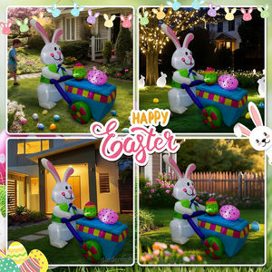 Inflable de Conejo de Pascua de 4 Pies con Carrito, Resistente al Agua, con Luces LED Integradas, Decoración para Interiores y Exteriores - Product Image 5