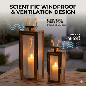 Lanternes décoratives en métal et bois en gros pour centres de table de mariage – Décoration de lanternes en bois et métal doré - Product Image 2