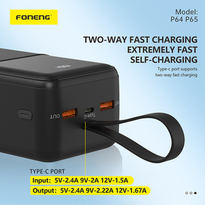 FONENG P65 Grande Capacité 10000mAh 20000mAh 30000mAh 40000mAh 50000mAh 22.5 mAh Power Bank W <span class=keywords><strong>Chargeur</strong></span> de Batterie <span class=keywords><strong>Externe</strong></span> pour Téléphones - Product Image 4