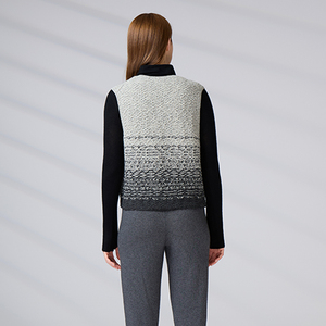 Custom Gradient Color V-Neck <b>Knit</b> Vest 100% Wool <b>Women</b> Sleeveless Button Down Cardigan Casual Layered <b>Knit</b> <b>Waistcoat</b> - Product Image 5