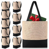 Sacs à main en lin de haute qualité en gros, sacs à main en jute naturel avec poignées, grande capacité pour les voyages, le shopping et les loisirs créatifs