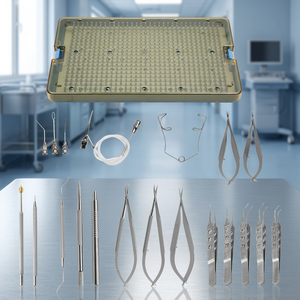 Kit chirurgical manuel pour la cataracte en acier inoxydable, 21 pièces, ensemble d'instruments de microchirurgie ophtalmique avec boîte de stérilisation, usage hospitalier - Product Image 3