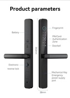 Cerradura Inteligente Auvinx con Cámara, Cerradura Biométrica Inteligente WIFI Tuya, Cerradura Electrónica Delgada a Prueba de Agua con Huella Dactilar y Control por Aplicación