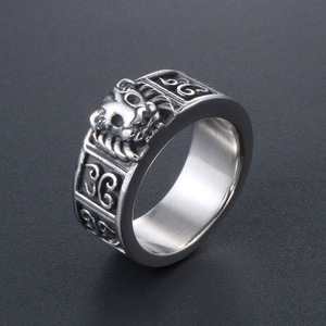 Lion Head Men's <b>Titanium</b> Steel <b>Ring</b> SA645 Fashion Jewelry Gift Accessory - Product Image 2