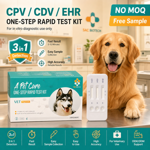 Kit de Prueba Rápida Combinada para CPV, CDV y EHR Caninos, Prueba para Enfermedades Caninas: Parvovirus, Moquillo y Ehrlichia - Product Image 1