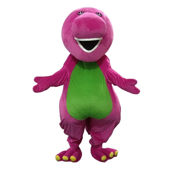 Gran oferta personaje de dibujos animados dinosaurio Barney mascota disfraz para adultos mascota traje