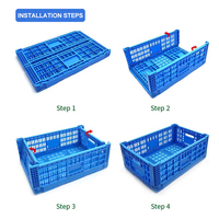 Panier en plastique pliable pour légumes/fruits, boîte perforée empilable, caisse en plastique, caisse pliable, conteneur de rangement pliable