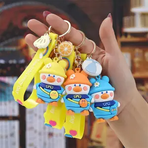 Poupée pendatn mignon dessin animé jaune bleu chapeau canard porte-clés sac pendentif petit cadeau sac porte-clés événement souvenirs