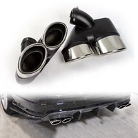 Accessoires de voiture Tuyau d'échappement en acier inoxydable Gorge de queue Noir Double Embout de silencieux Accessoire extérieur de voiture en acier inoxydable