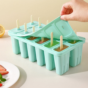 แม่พิมพ์ไอศกรีมทำเองสำหรับเด็ก แม่พิมพ์ซิลิโคนแบบแท่ง ทำไอศกรีมที่บ้าน อุปกรณ์ทำไอศกรีมแท่ง กล่องทำไอติมแท่ง - Product Image 5