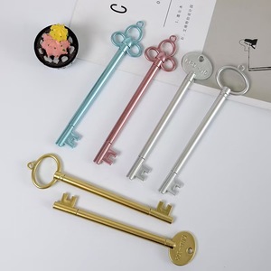 Key-Shaped Neutral Pen Metal Needle Tip Gel Pen Office School Use Caps Closure <b>Plastic</b> Shell P-0323 - Product Image 3