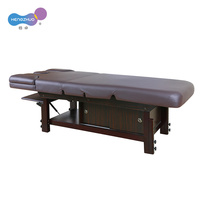 Table de massage thaïlandaise de luxe avec armoire de rangement en bois Cama De Massagem lit SPA marron réglable avec accoudoir magnétique