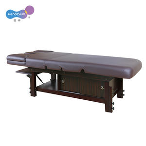 <span class=keywords><strong>Table</strong></span> de <span class=keywords><strong>massage</strong></span> thaïlandaise de luxe avec armoire de rangement en bois Cama De Massagem lit SPA marron réglable avec accoudoir magnétique - Product Image 3
