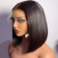 Perruques Courtes Bob Pas Chères en Cheveux Humains, Perruque Lace Frontale HD, Fournisseur de Perruques Bob Lisses comme des Baguettes, Vente en Gros pour Femmes Noires
