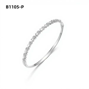 Amy Amy Fashion <b>Bangle</b> B1105 <b>Silver</b> Plated Zircon Star Design Women's <b>Bracelet</b> Classic Style Gift Jewelry - Product Image 1