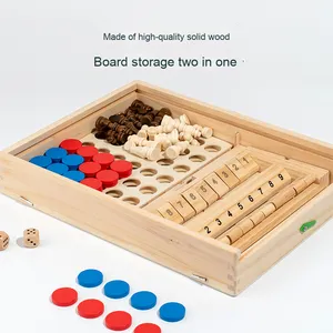 Doppio gioco da tavolo per bambini Set di scacchi Multi-funzionale in legno giocattolo educativo per il gioco da tavolo battaglie - Product Image 3