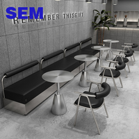 Ensemble de banquettes de restaurant commercial en acier inoxydable durable de style industriel SEM pour cafés et pâtisseries, table, chaise et banc