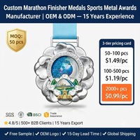 Médaille de Marathon Personnalisée en Forme de Fleur, Globe de Sable, Médaille de Finisseur Marathon Patrimoine Mondial, Récompense Métallique, Médaille Argentée avec Ruban