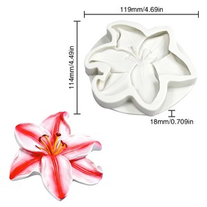 Molde de Silicona con Forma de Flor de Lirio para Fondant, Pasta de Goma, Chocolate, Decoración de Pasteles, Repostería - Product Image 6