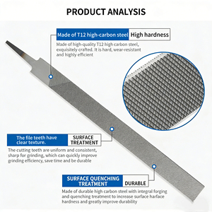 Limas y Esmerilas de Acero con Alto Contenido de Carbono, Herramienta Profesional <span class=keywords><strong>para</strong></span> Afilar, Desbarbar, Pulir y Acabar Metales y Madera - Product Image 4