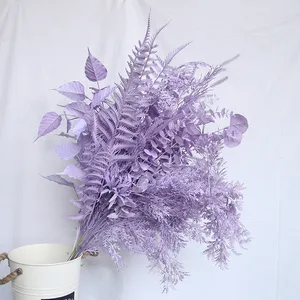 Paarse Kleur Bruiloft Decoratie Materiaal Plastic Bloem Lila Lavendel Kunstmatige Lange Steel Planten