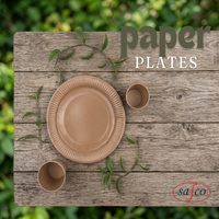 Assiettes en papier jetables rondes très résistantes, résistantes à l'huile et à l'humidité, vaisselle de service alimentaire pour hamburgers, pâtes, pizzas, repas