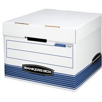 Boîtes d'expédition portables Bankers Box de taille moyenne en forme de livre avec couvercles, assemblage rapide, gaufrage de lettres, pelliculage mat