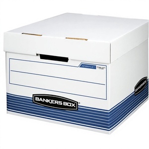 Boîtes d'expédition portables Bankers Box de taille moyenne en forme de livre avec couvercles, assemblage rapide, gaufrage de lettres, pelliculage mat - Product Image 1